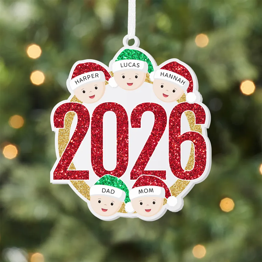 Family Wreath Acrylic Ornament 2026