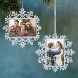 Custom Photo Double Sided Snowflake Ornament