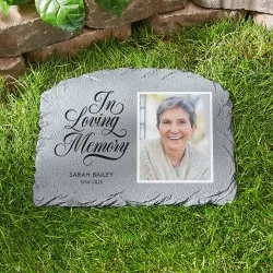 Loving Memory Photo Garden Stone
