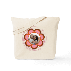 Shop Retro Flower Canvas Tote Bag