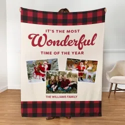 Most Wonderful Time Santa Plush Blanket