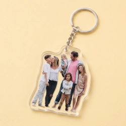 Photo Silhouette Laser-Cut Clear Acrylic Keychain
