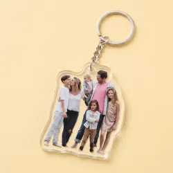 Photo Silhouette Laser-Cut Clear Acrylic Keychain