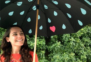 April Showers Painted Umbrella