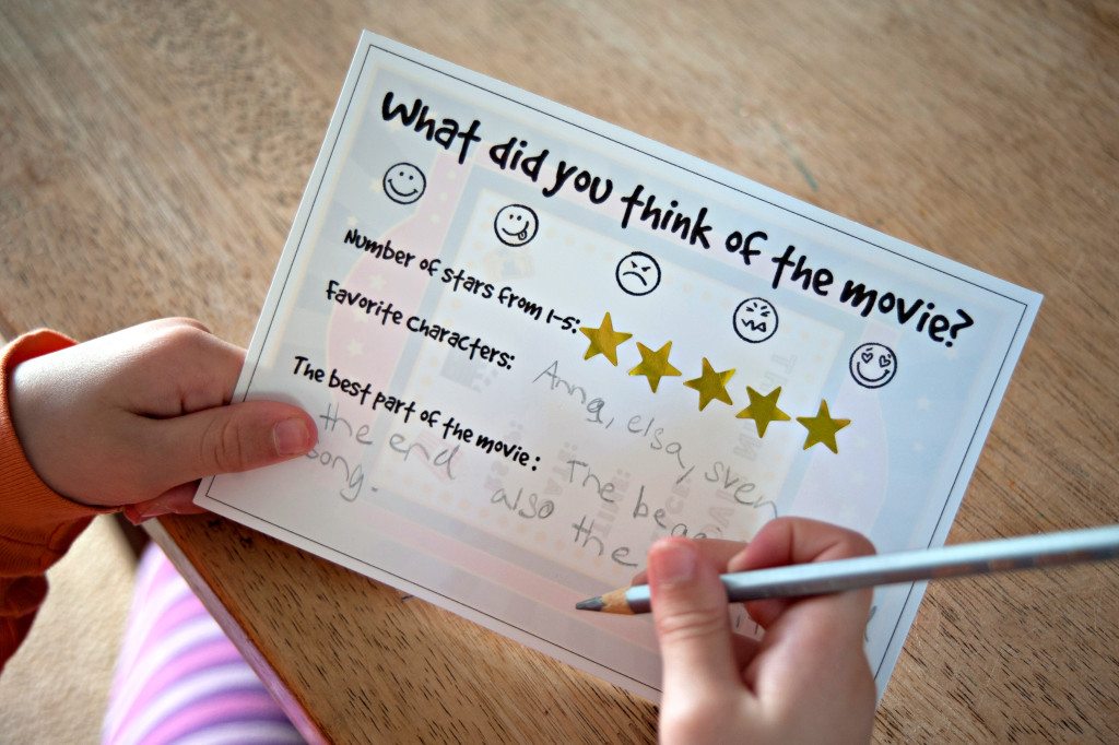 home movie review sheet