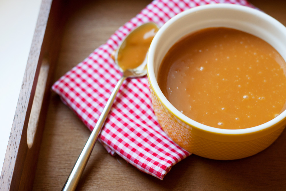 caramel sauce in a bowl