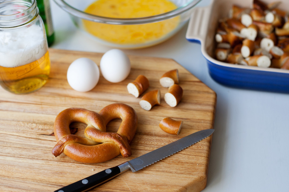 Perfect potluck cut pretzels and eggs