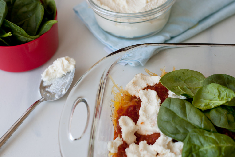 Perfect potluck spaghetti squash ricotta and spinach
