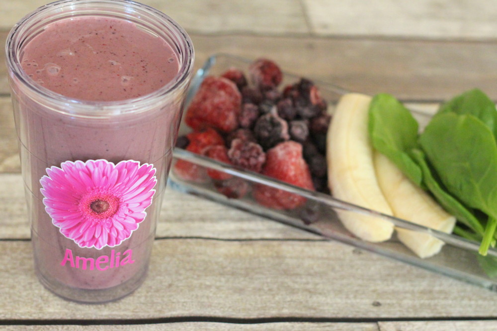 smoothie and fruit and vegetable ingredients