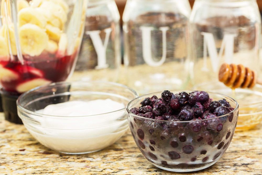 mixed berries and sugar in bowl