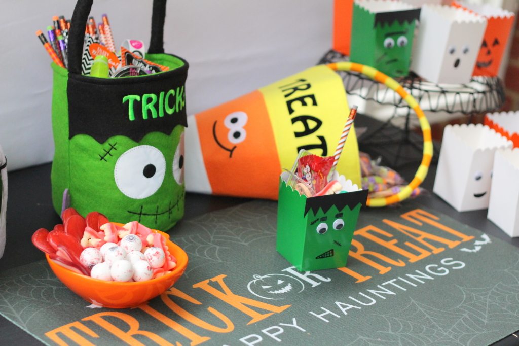Halloween candy and personalized treat bags