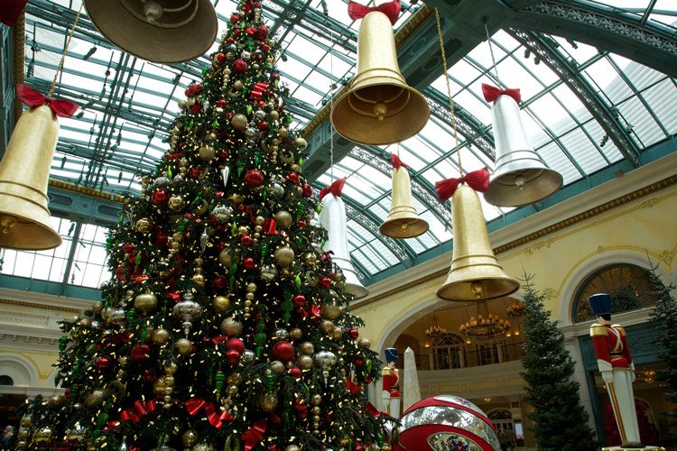 A Christmas display at the Bellagio Hotel in Las Vegas