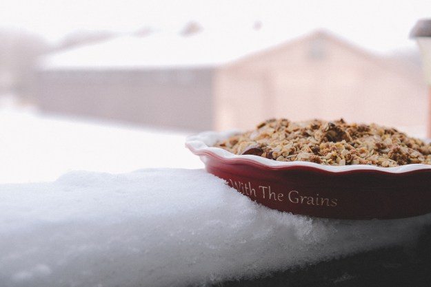 pear apple spelt and oat crisp pie