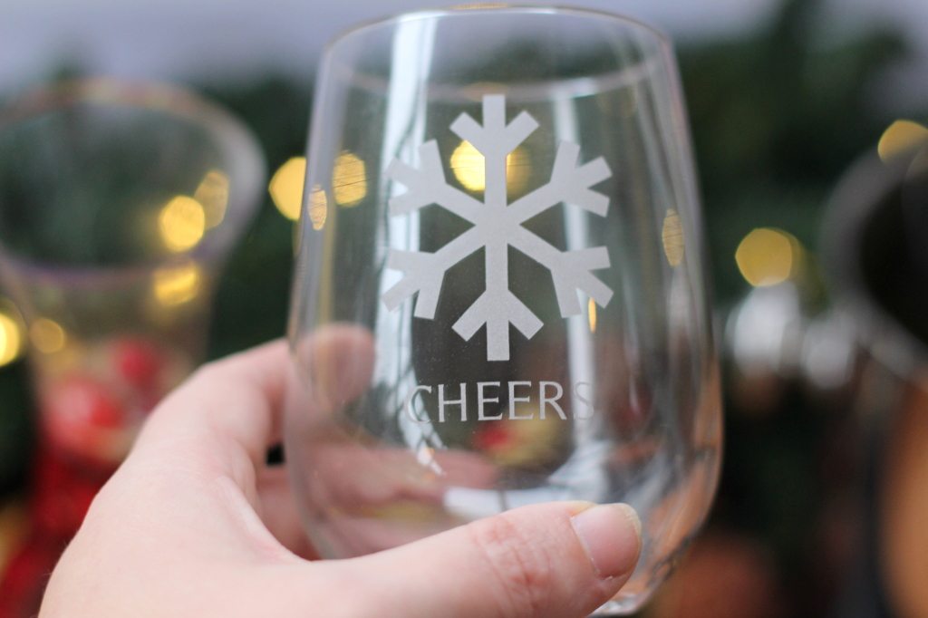 personalized glass with snowflake