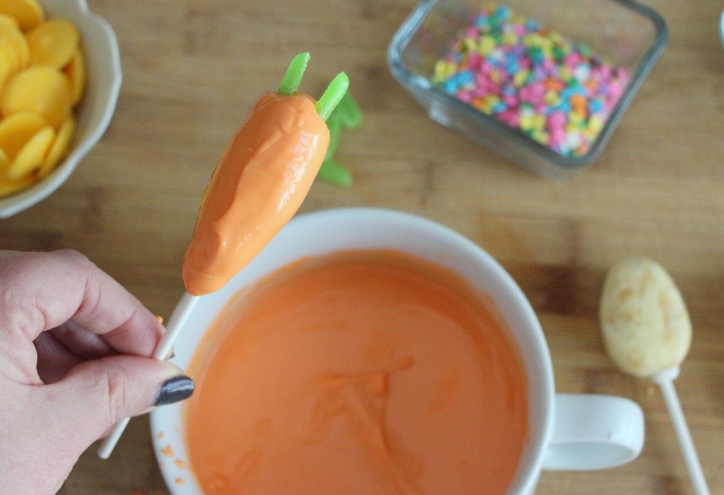 dipping carrot cake pops