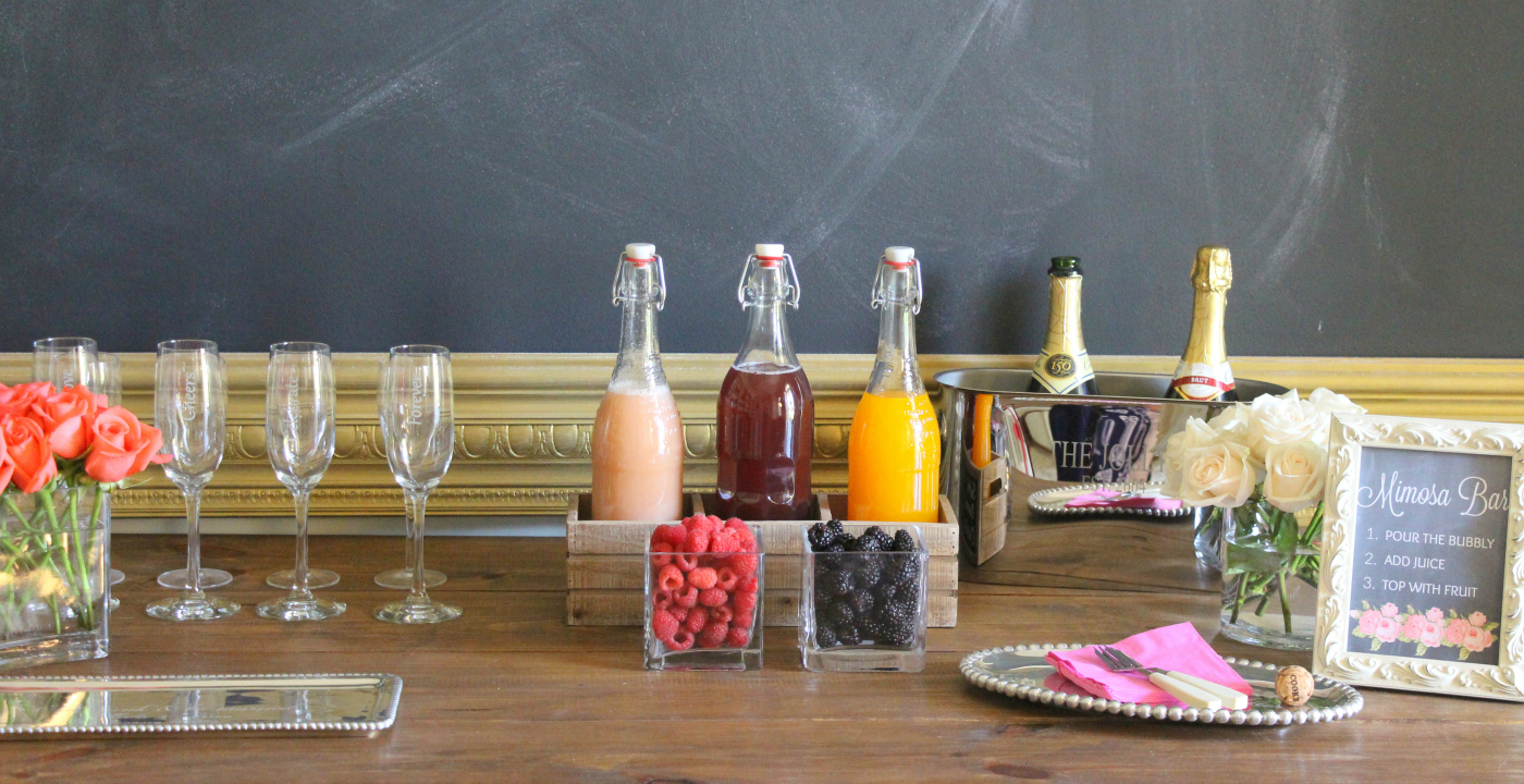Cheers! Setting Up a Wedding Shower Mimosa Bar