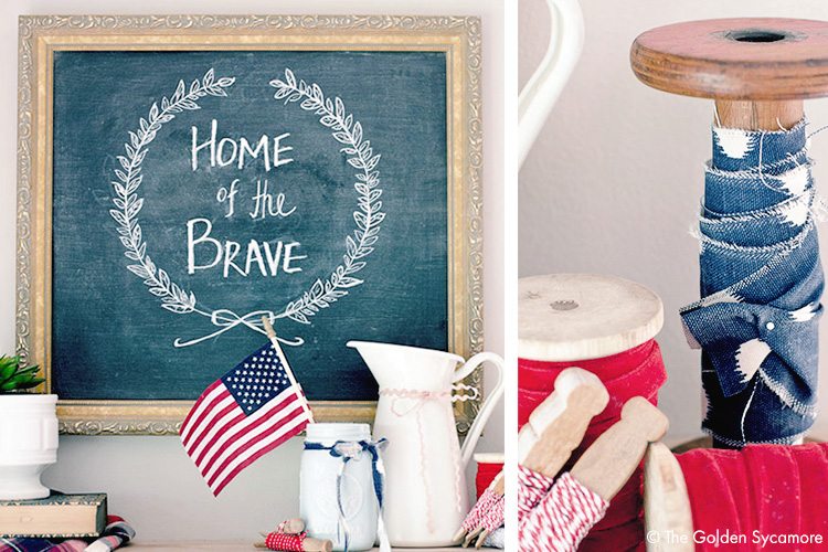 4th of July patriotic chalkboard sign
