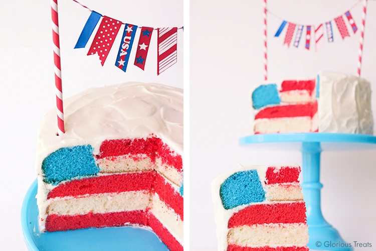 4th of July flag cake