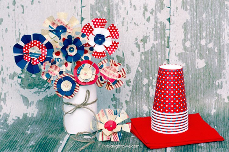 4th of July Patriotic Paper Flowers