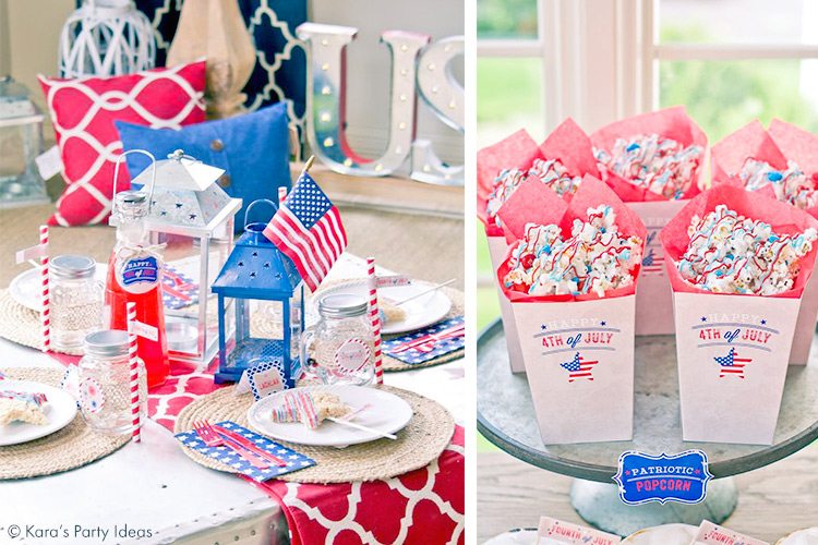 4th of July patriotic tablescape decor