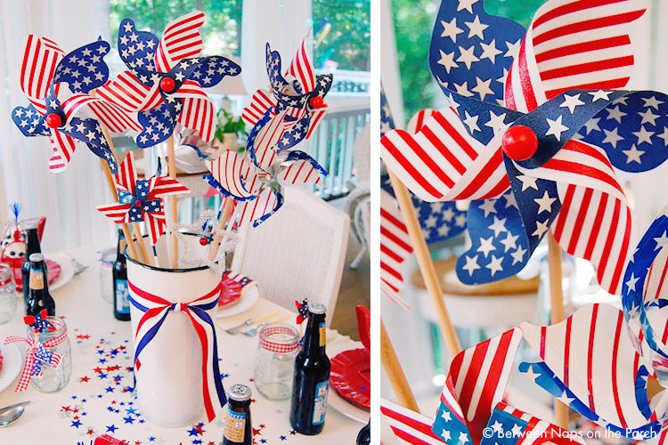 4th of July pinwheel centerpiece