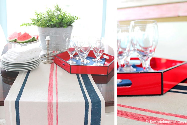 4th of July patriotic table runner