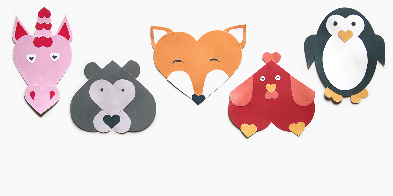 Heart-Shaped Animal Crafts for Valentine's Day