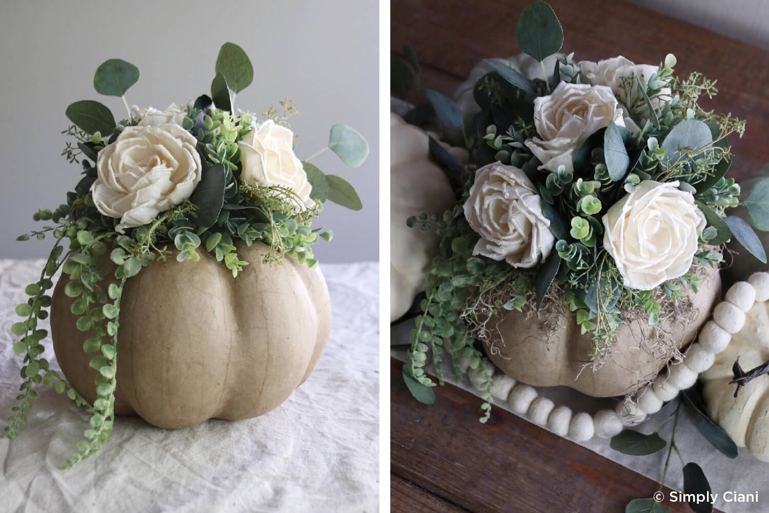 pumpkin with flowers in it