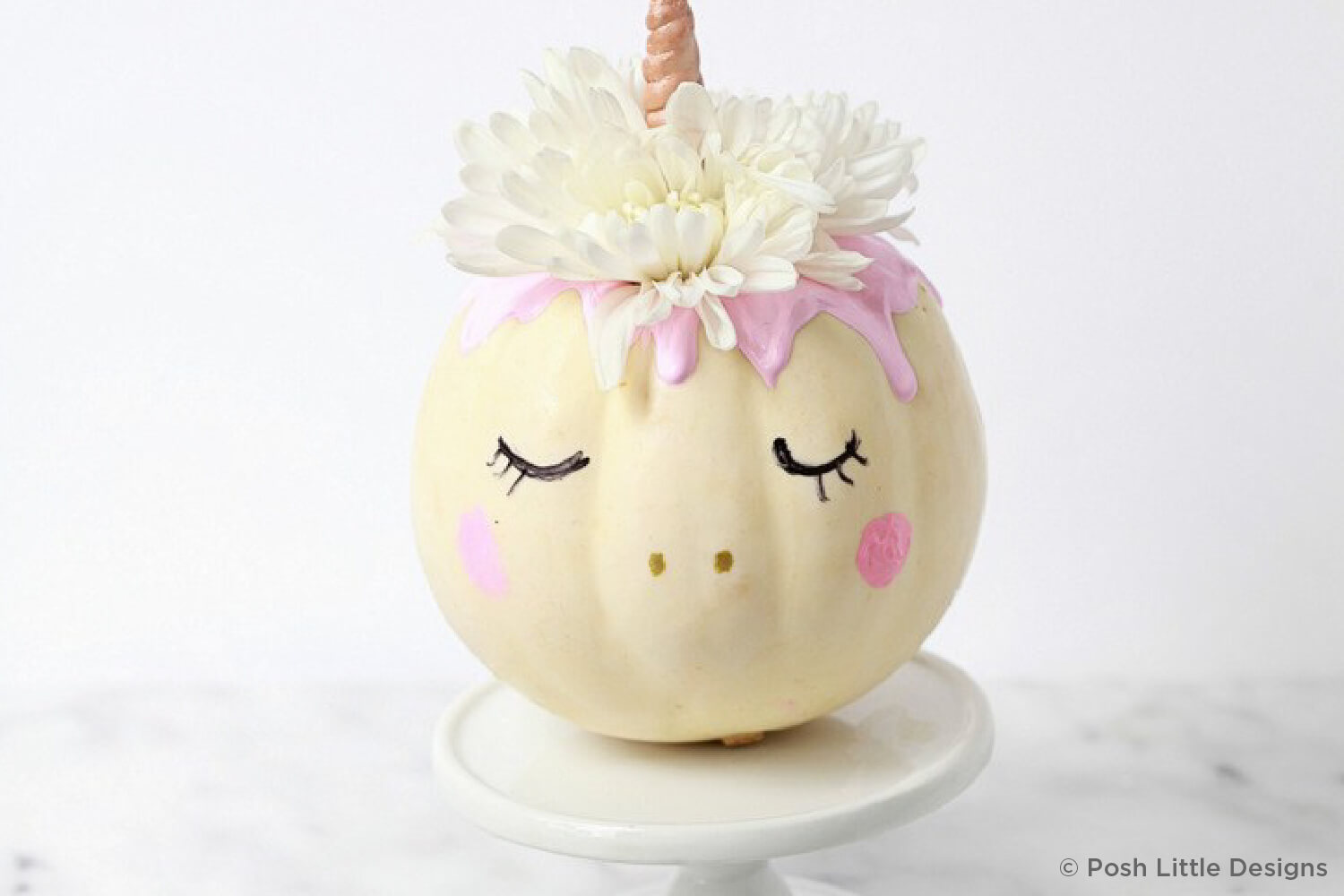 pumpkin painted like a unicorn