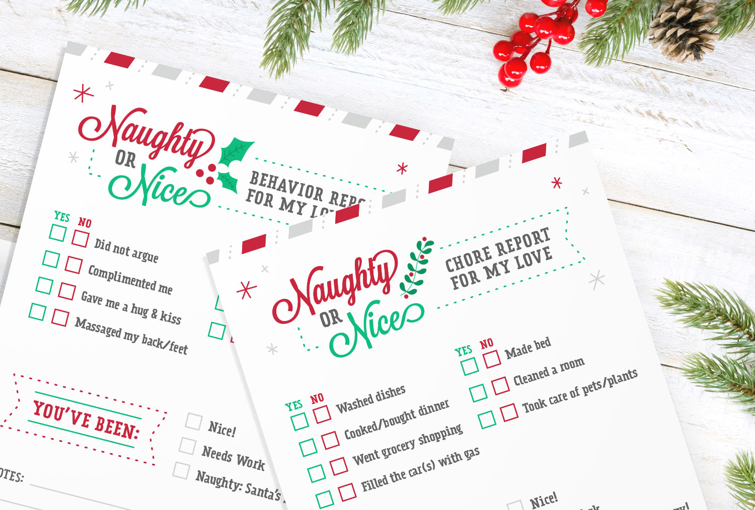 naughty or nice report card