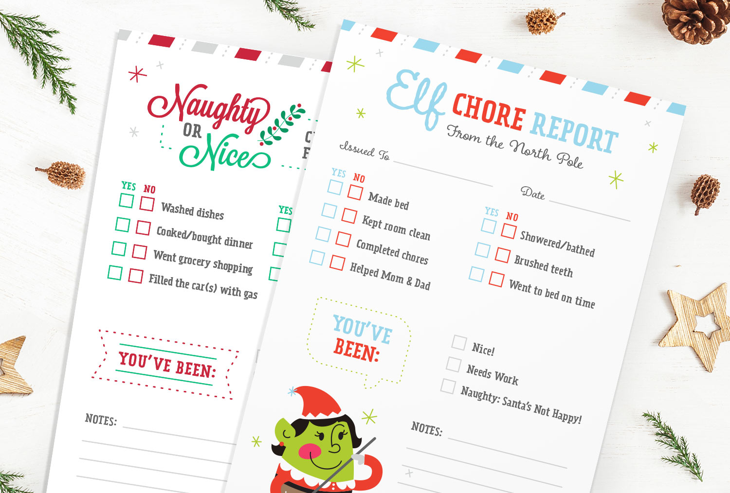 kid and adult christmas report card