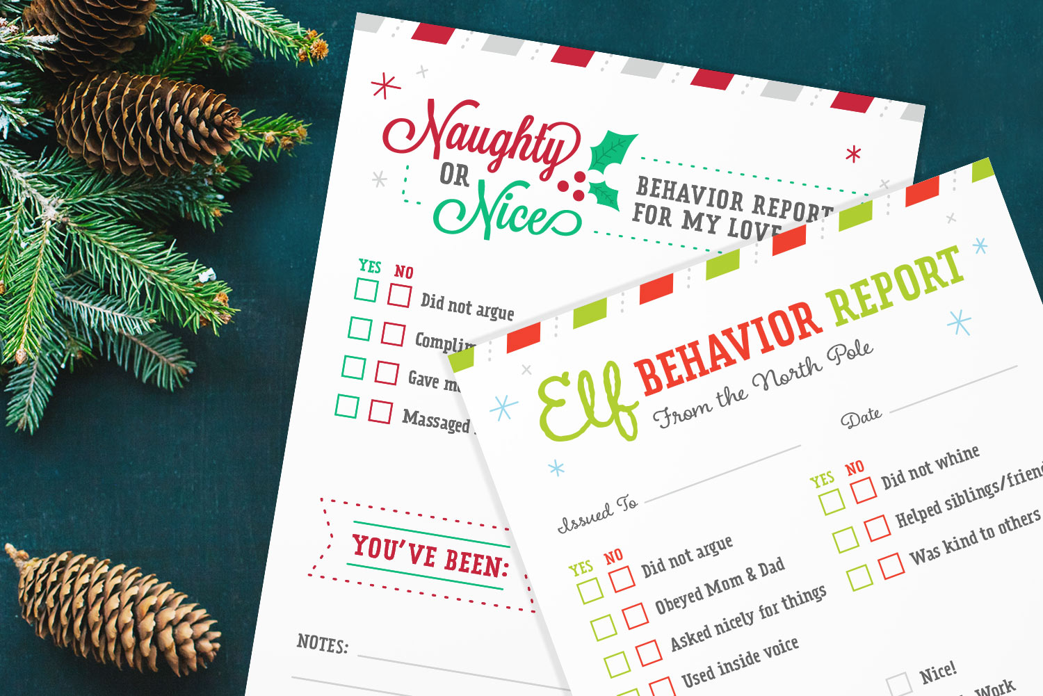 8 Festive Naughty or Nice Report Card Printables