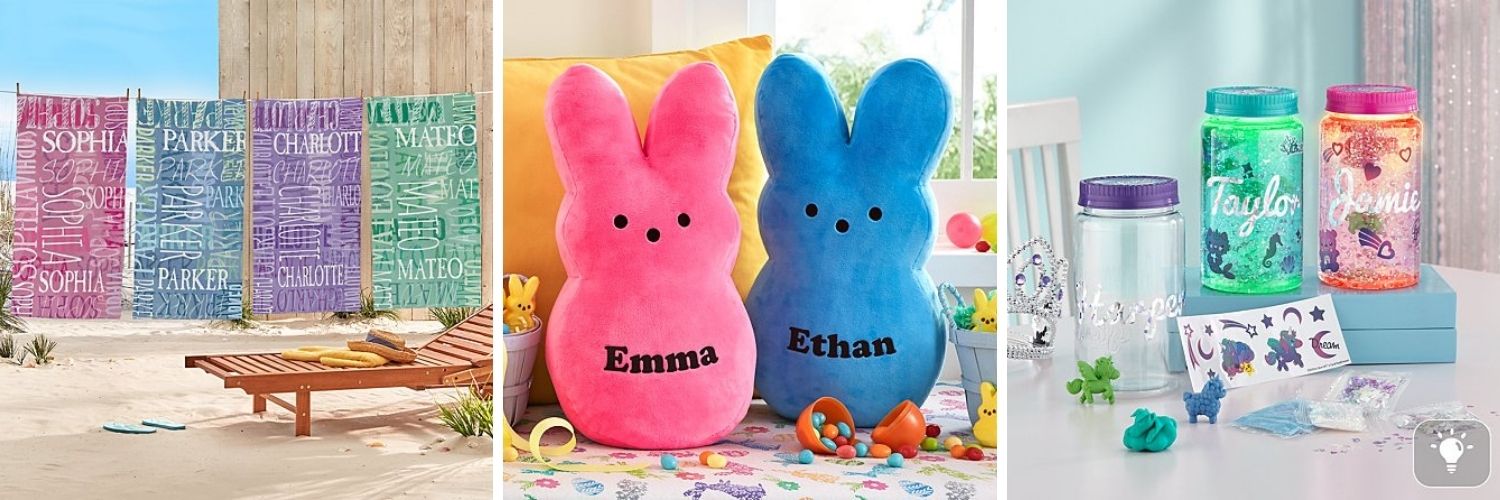 Easter basket stuffer ideas: beach towel, peeps and glow jar